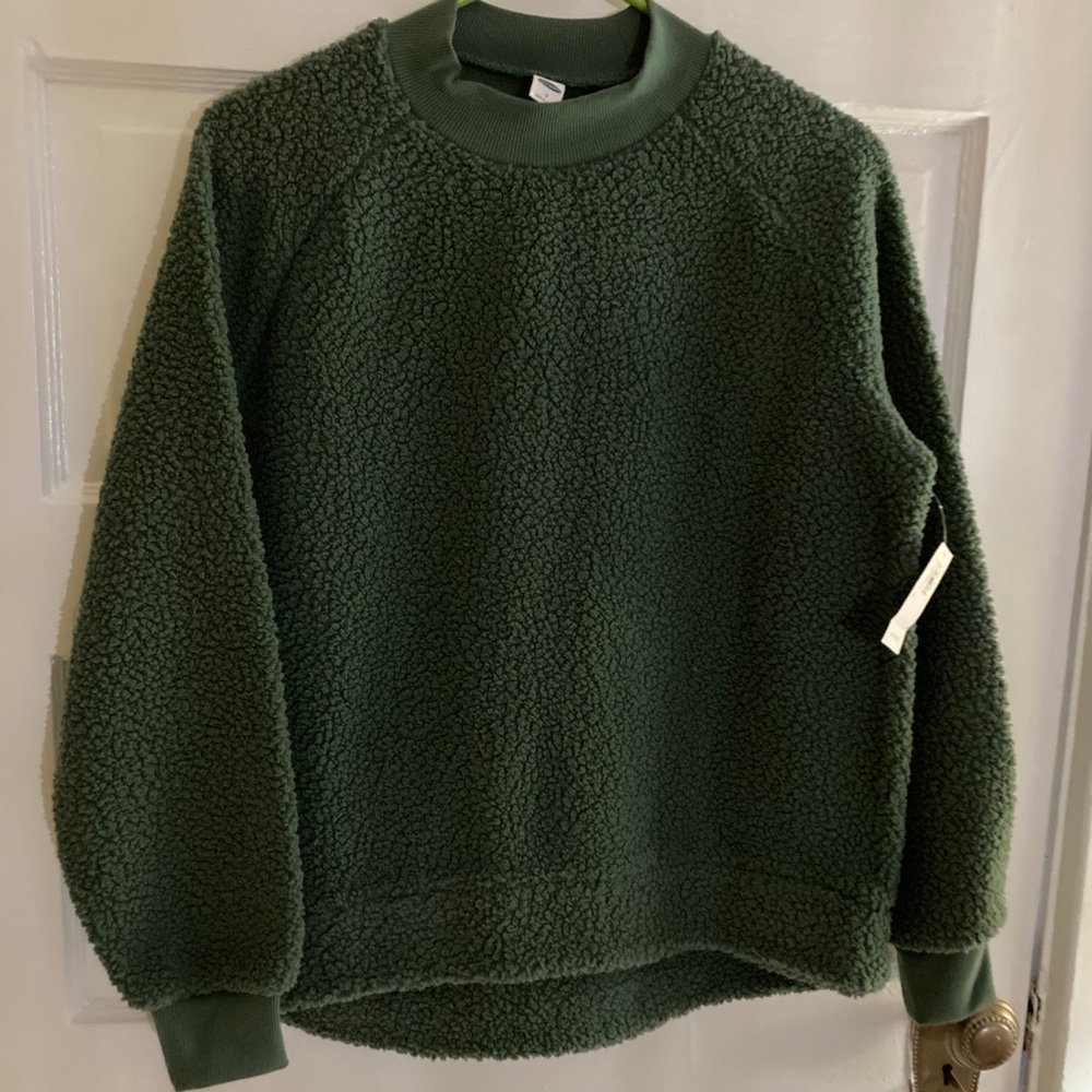 Old Navy Green Sherpa Sweatshirt NWT